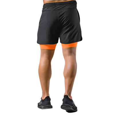 Heren 2-in-1 trainingsshort met geïntegreerde compressielaag