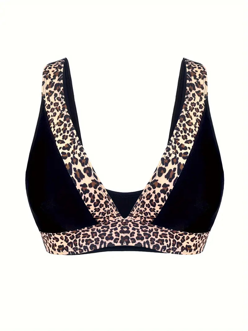 Bikini dames panterprint V-hals hoog uitgesneden – Selina Modehuis-Nederland