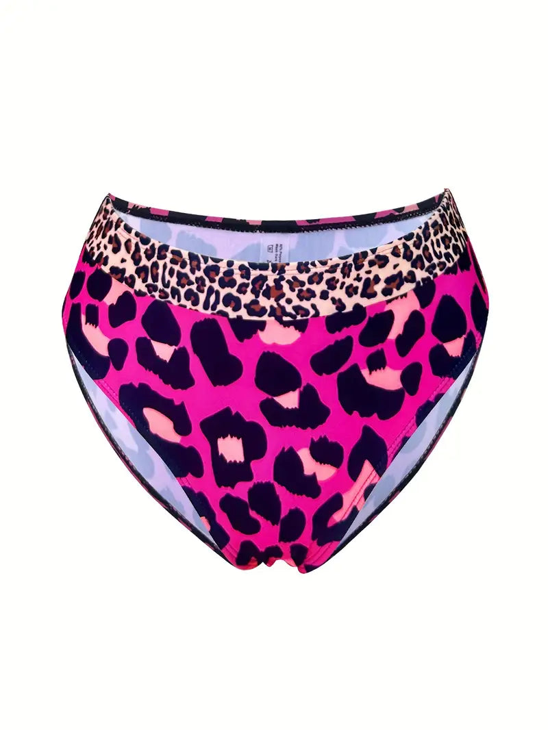 Bikini dames panterprint V-hals hoog uitgesneden – Selina Modehuis-Nederland