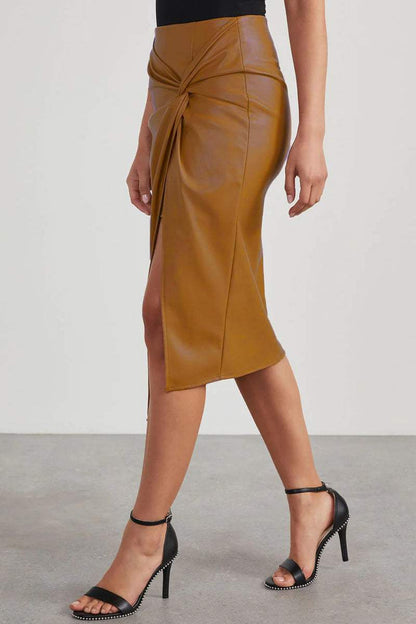 Lena™ |  Open Leren Rok Modehuis-Nederland
