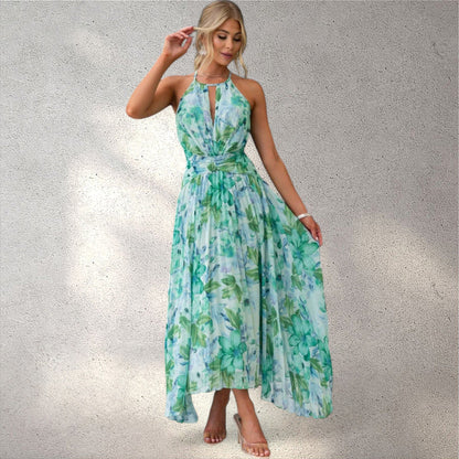Flora | Elegante zomerjurk met haltertop Modehuis-Nederland