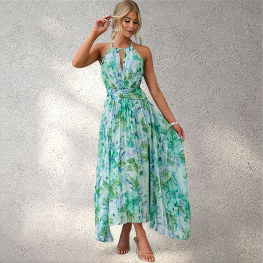 Flora | Elegante zomerjurk met haltertop Modehuis-Nederland