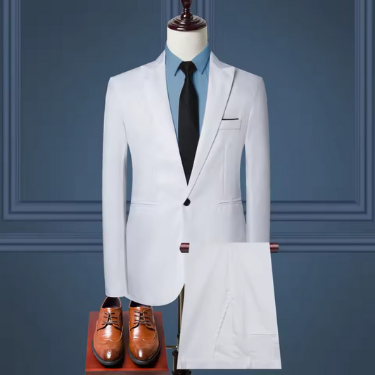 Quentijn | Heren getailleerde blazer met enkele knoopsluiting en klassieke revers Modehuis-Nederland