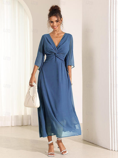 Isabella™ | Lange jurk met elegante ruches Modehuis-Nederland