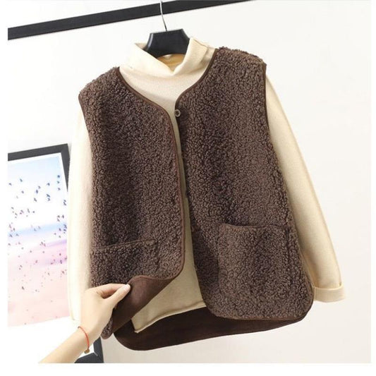 Kuscheliger Damen-Teddy-Weste | Kurz Modehuis-Nederland
