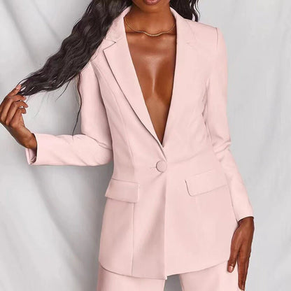 Evelyn – Taillierter Blazer & Weit geschnittene Hose Anzug-Set Modehuis-Nederland