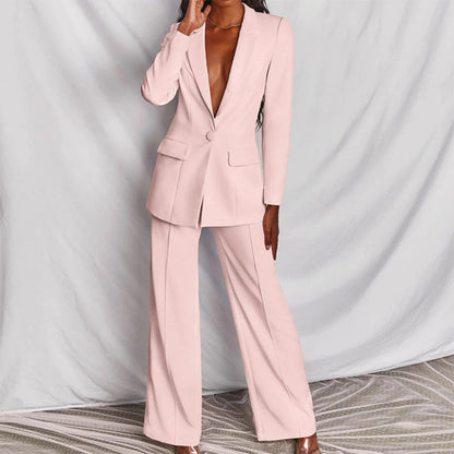 Evelyn – Taillierter Blazer & Weit geschnittene Hose Anzug-Set Modehuis-Nederland