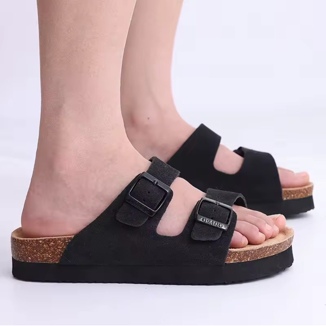 Sophea | Unisex instap sandalen met dubbele band en gevormd voetbed Modehuis-Nederland