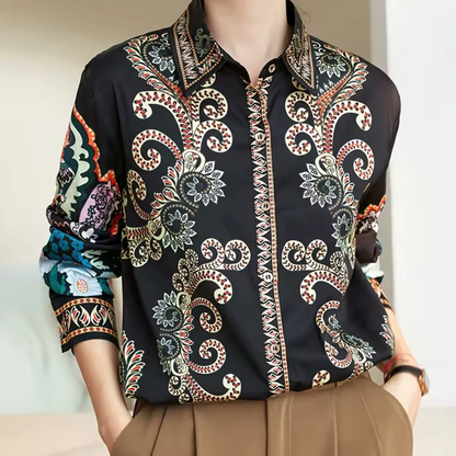Rozemarijn | Dames blouse met lange mouwen en klassieke kraag Modehuis-Nederland