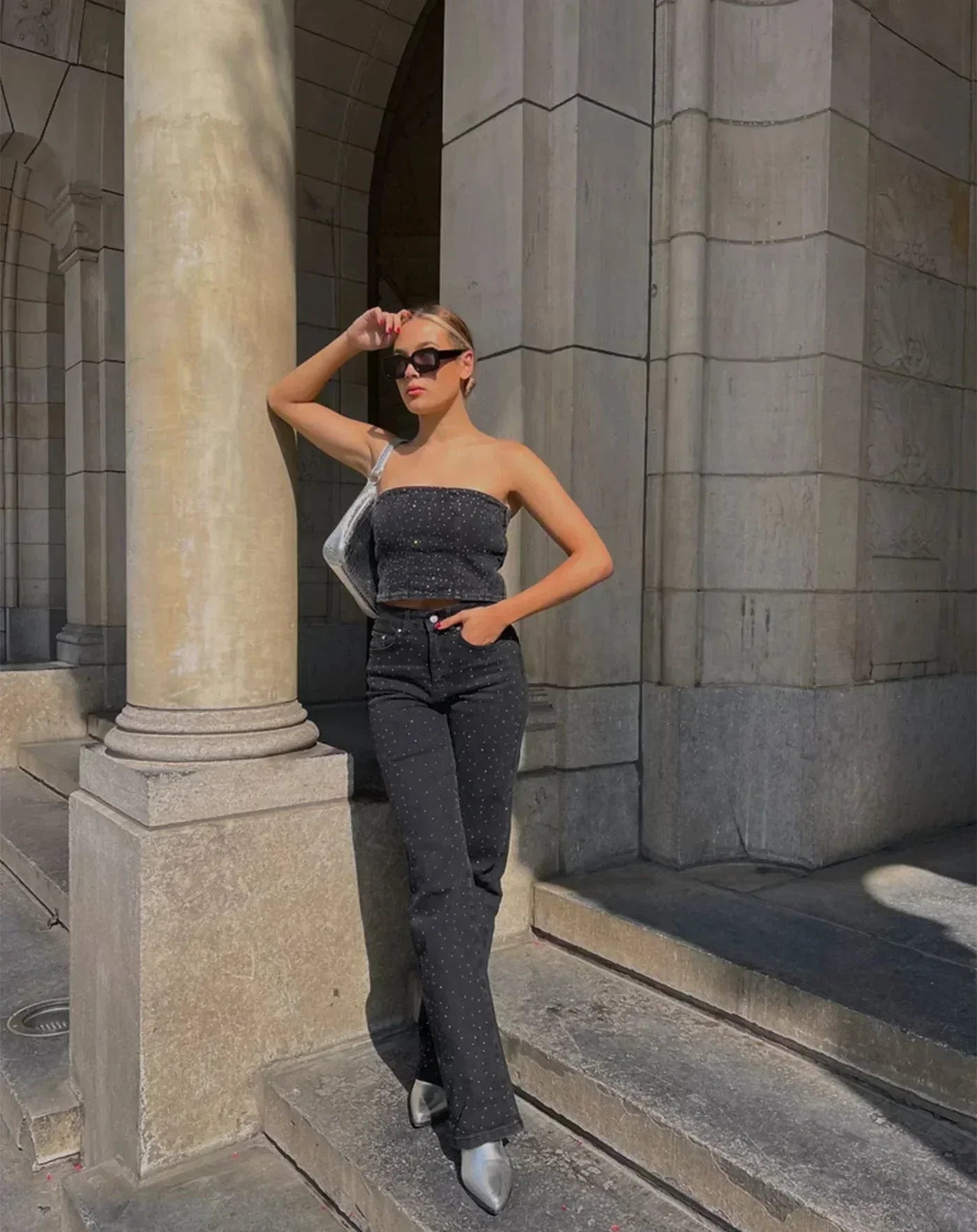 Jeans Dames Denim met Glitter Pailletten – Zoë Modehuis-Nederland