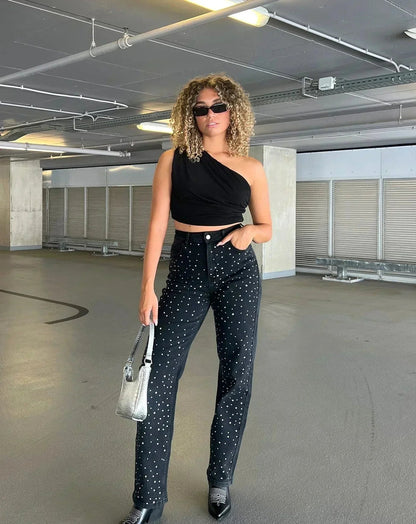 Jeans Dames Denim met Glitter Pailletten – Zoë Modehuis-Nederland