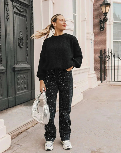 Jeans Dames Denim met Glitter Pailletten – Zoë Modehuis-Nederland