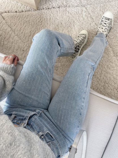 Jeans Dames Denim met Glitter Pailletten – Zoë Modehuis-Nederland