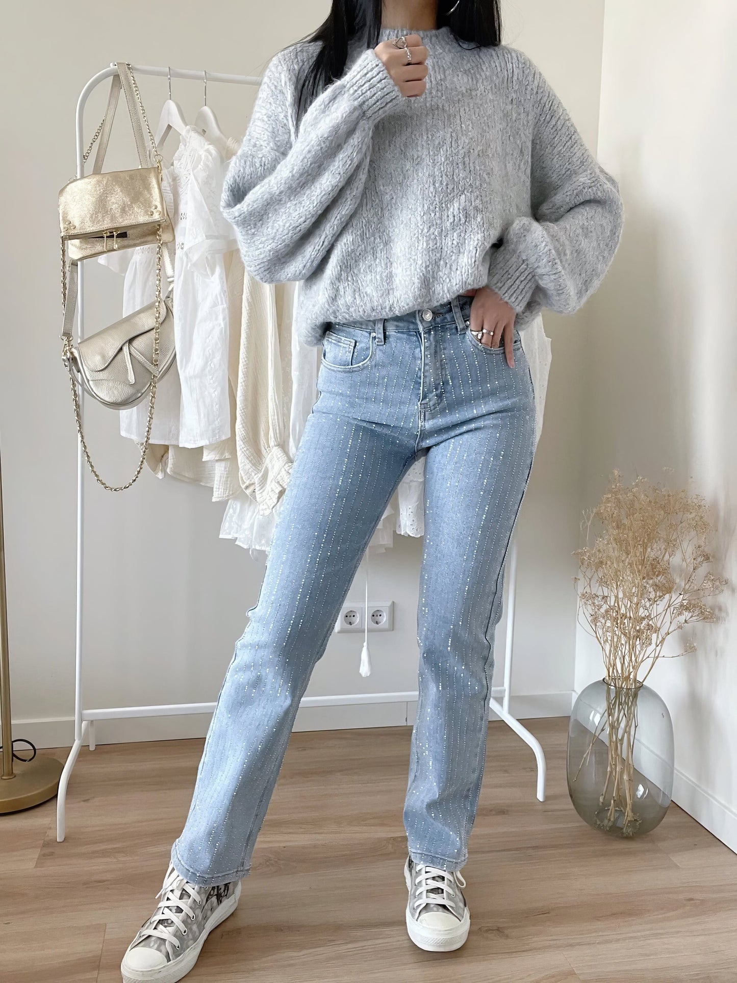 Jeans Dames Denim met Glitter Pailletten – Zoë Modehuis-Nederland