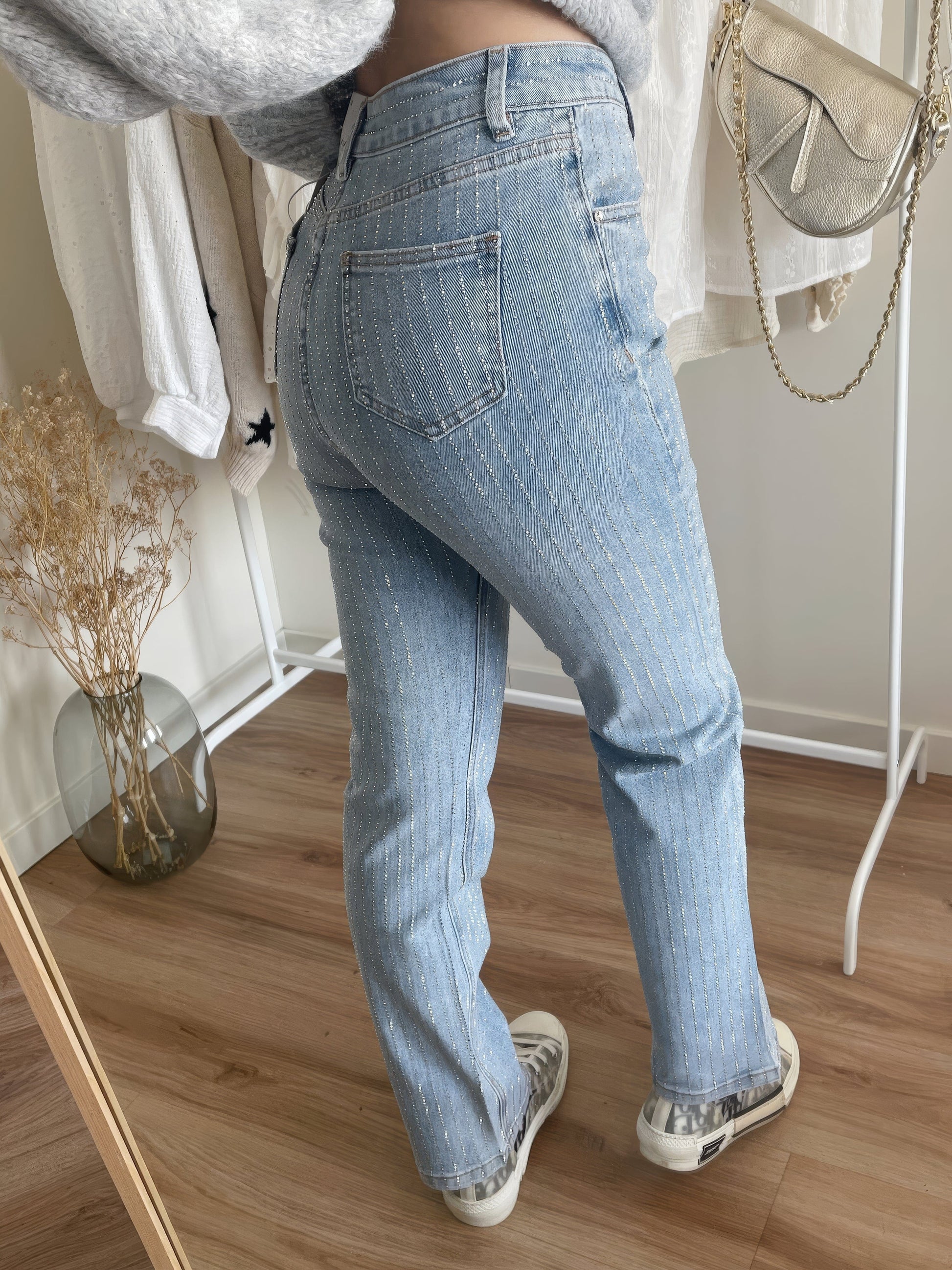 Jeans Dames Denim met Glitter Pailletten – Zoë Modehuis-Nederland