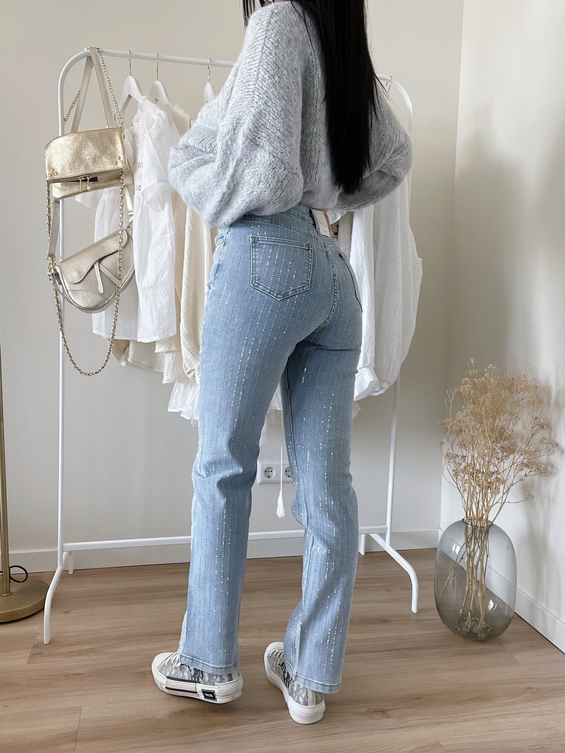 Jeans Dames Denim met Glitter Pailletten – Zoë Modehuis-Nederland