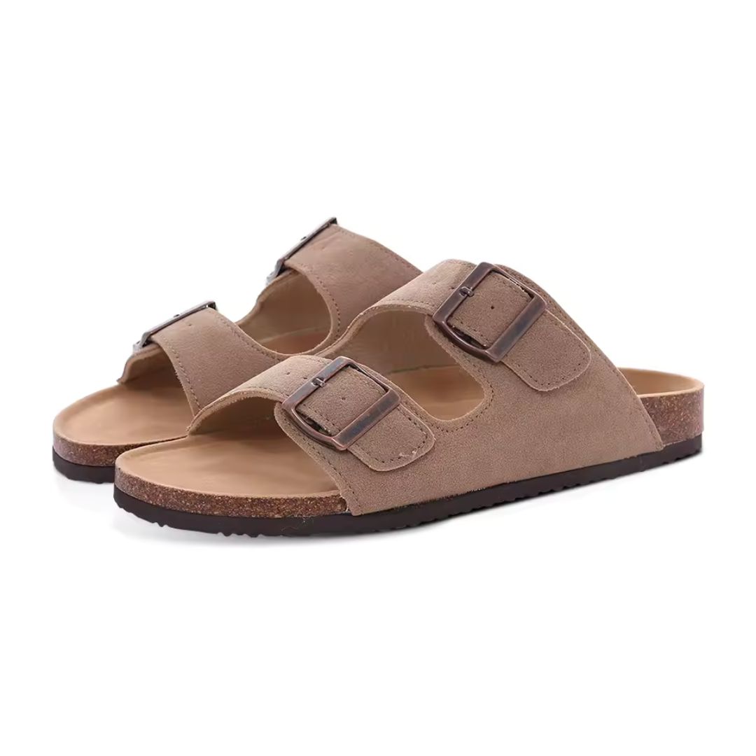 Sophea | Unisex instap sandalen met dubbele band en gevormd voetbed Modehuis-Nederland