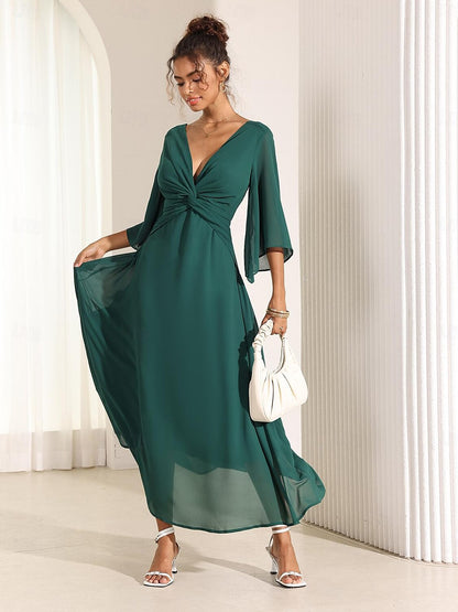 Isabella™ | Lange jurk met elegante ruches Modehuis-Nederland