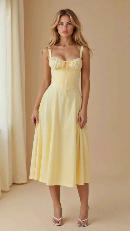 Sophie – Feminines Korsett Midikleid mit Sweetheart-Ausschnitt Modehuis-Nederland