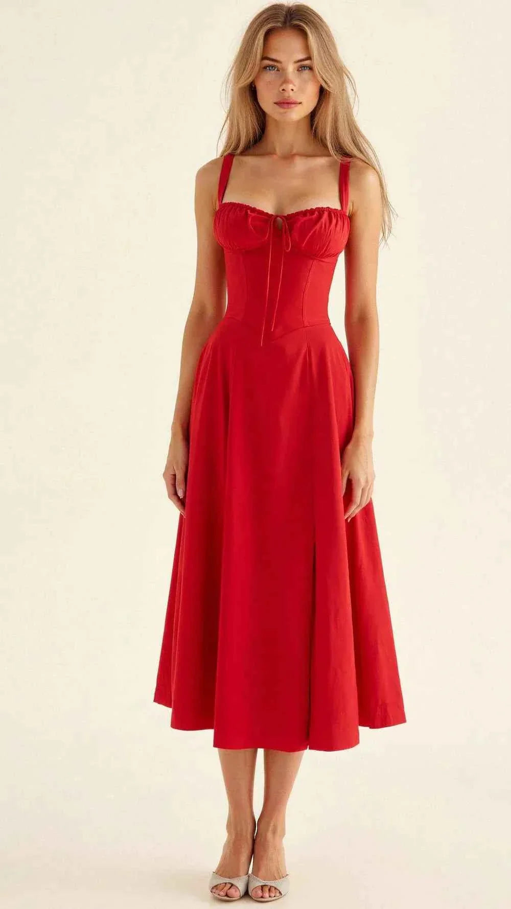 Sophie – Feminines Korsett Midikleid mit Sweetheart-Ausschnitt Modehuis-Nederland