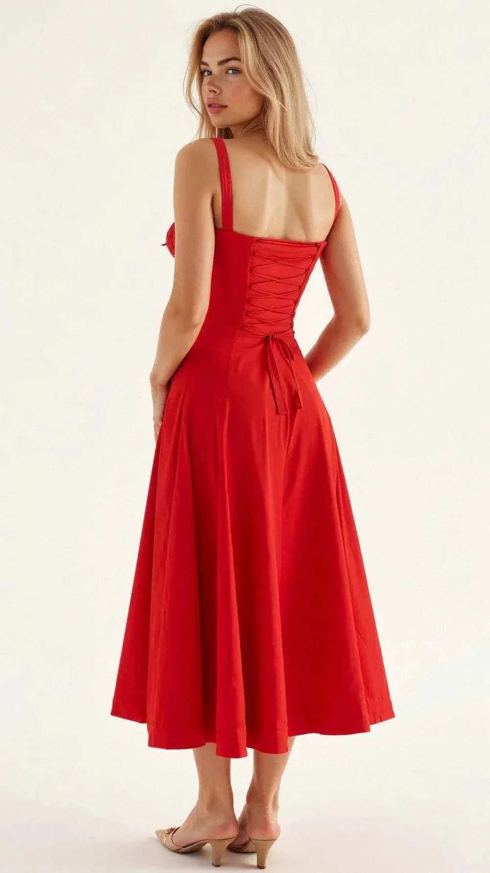 Sophie – Feminines Korsett Midikleid mit Sweetheart-Ausschnitt Modehuis-Nederland