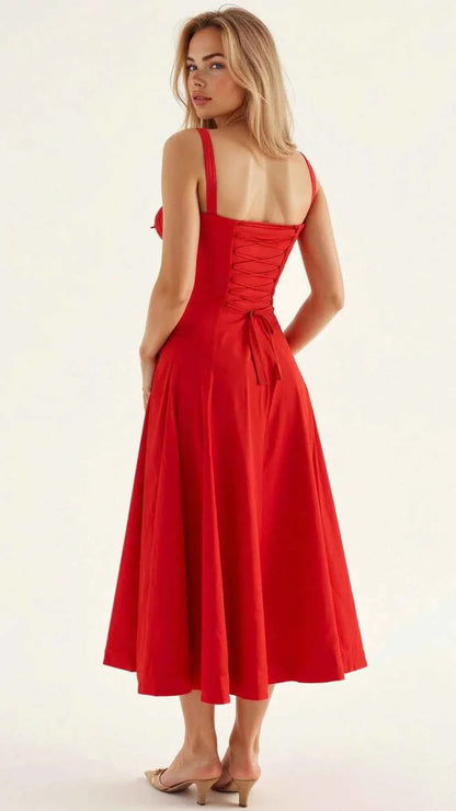 Sophie – Feminines Korsett Midikleid mit Sweetheart-Ausschnitt Modehuis-Nederland