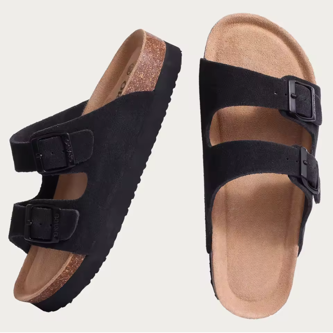 Sophea | Unisex instap sandalen met dubbele band en gevormd voetbed Modehuis-Nederland