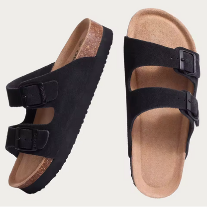 Sophea | Unisex instap sandalen met dubbele band en gevormd voetbed Modehuis-Nederland