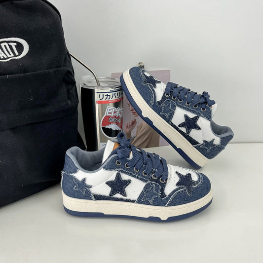 jeans-sneaker mit sternapplikation im retro-look Modehuis-Nederland