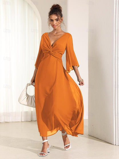 Isabella™ | Lange jurk met elegante ruches Modehuis-Nederland