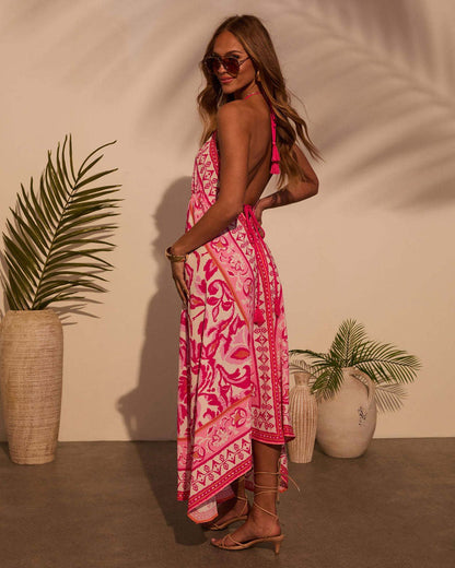 Layla – Sommerkleid mit Boho-Print und Zipfelsaum Modehuis-Nederland