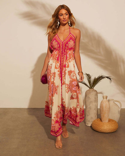 Layla – Sommerkleid mit Boho-Print und Zipfelsaum Modehuis-Nederland