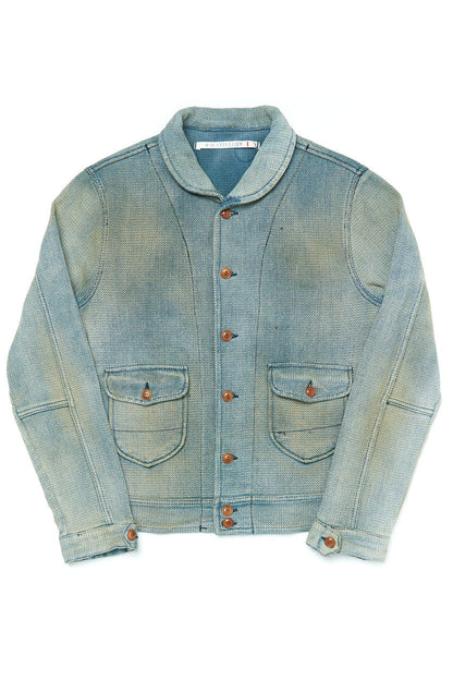 Scarti Lab Dobby Jacket 707-SU928 Indigo Dirt Wash Modehuis-Nederland