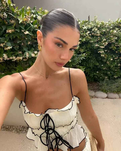 Sofia – Zweiteiliges Boho-Set mit Rüschen und Schnürdetails Modehuis-Nederland