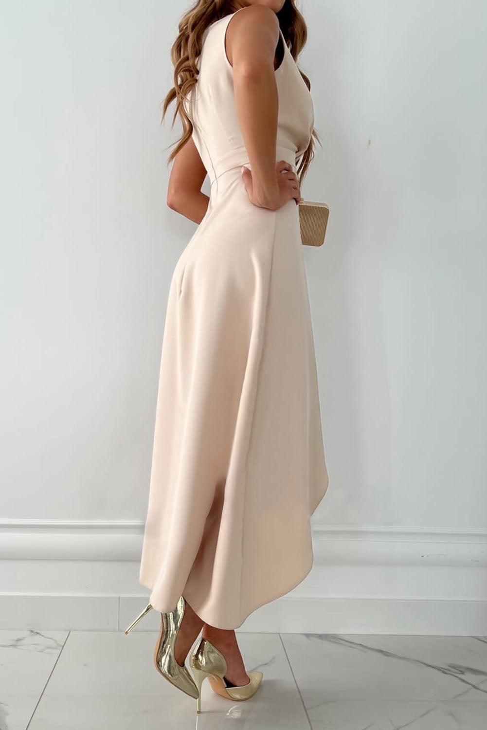 Odessa | Elegant V-Neck Midi Dress Modehuis-Nederland