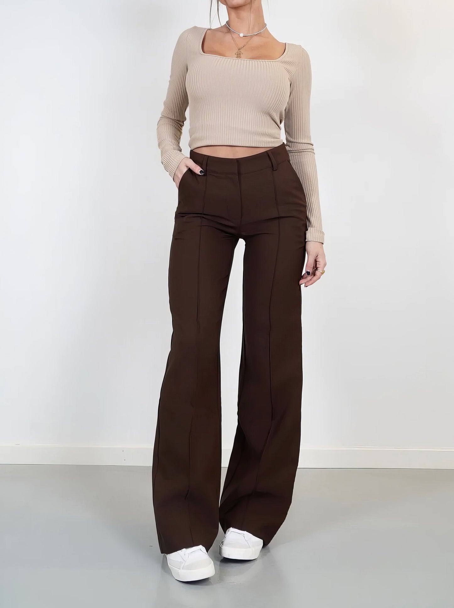 Ozélie | Elegante Comfortabele Wijde Broek Dames - Regular Fit - Luxe Comfort - Essential Elegance Modehuis-Nederland