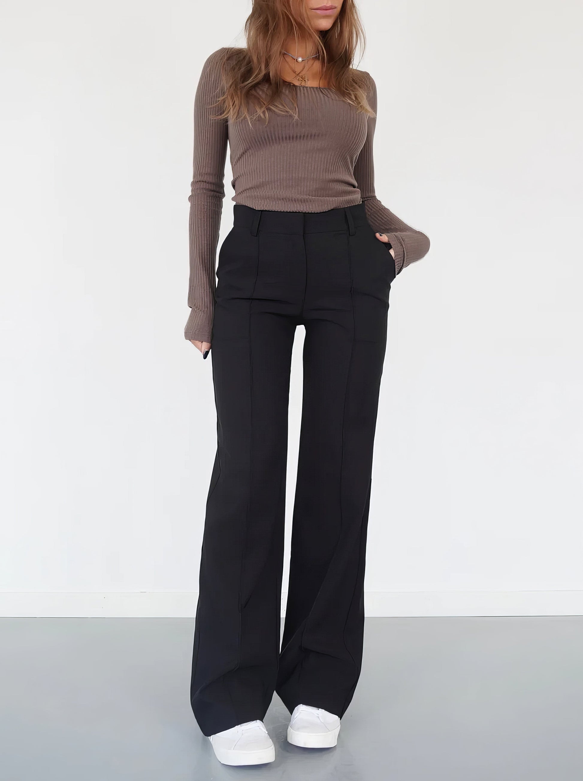 Ozélie | Elegante Comfortabele Wijde Broek Dames - Regular Fit - Luxe Comfort - Essential Elegance Modehuis-Nederland