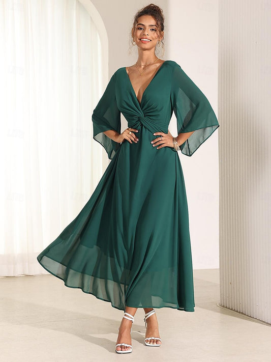 Isabella™ | Lange jurk met elegante ruches Modehuis-Nederland