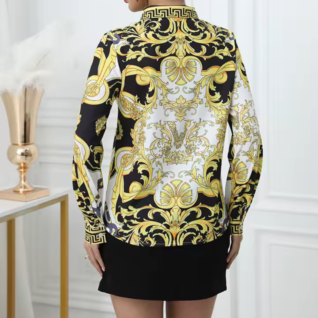 Rozemarijn | Dames blouse met lange mouwen en klassieke kraag Modehuis-Nederland