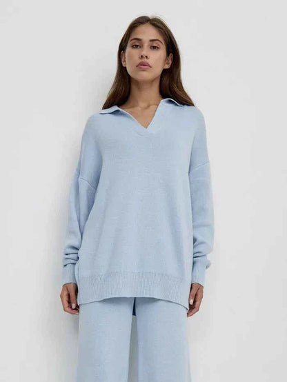 Zweiteiliges Set mit Pullover und weiter Hose Modehuis-Nederland