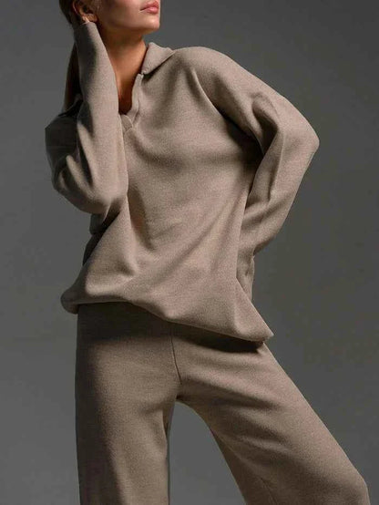 Zweiteiliges Set mit Pullover und weiter Hose Modehuis-Nederland