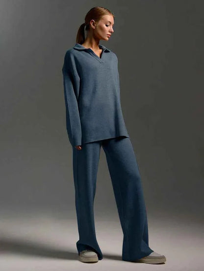 Zweiteiliges Set mit Pullover und weiter Hose Modehuis-Nederland