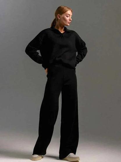 Zweiteiliges Set mit Pullover und weiter Hose Modehuis-Nederland