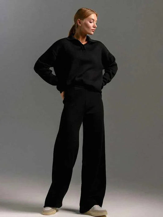 Zweiteiliges Set mit Pullover und weiter Hose Modehuis-Nederland