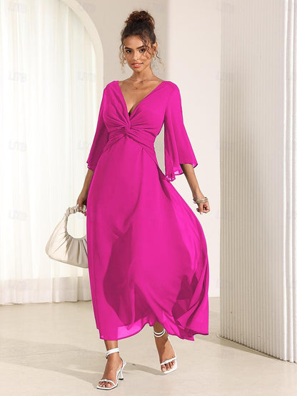 Isabella™ | Lange jurk met elegante ruches Modehuis-Nederland