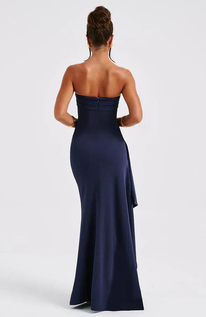 Jackie | Twisted maxi dress without shoulders Modehuis-Nederland