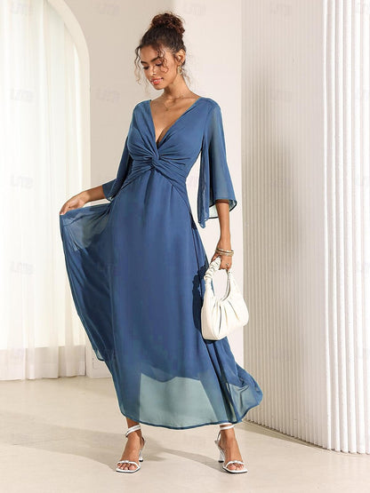 Isabella™ | Lange jurk met elegante ruches Modehuis-Nederland